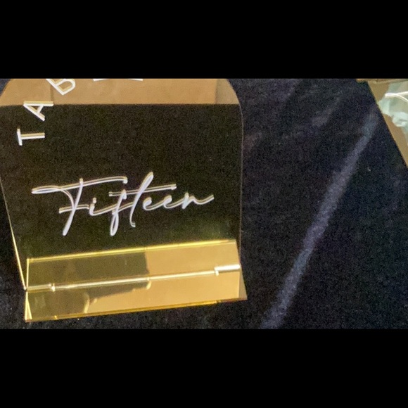 Gold Arch Wedding Table Numbers 1-15 with Stands, 5 X 7 inches - Picture 8 of 8